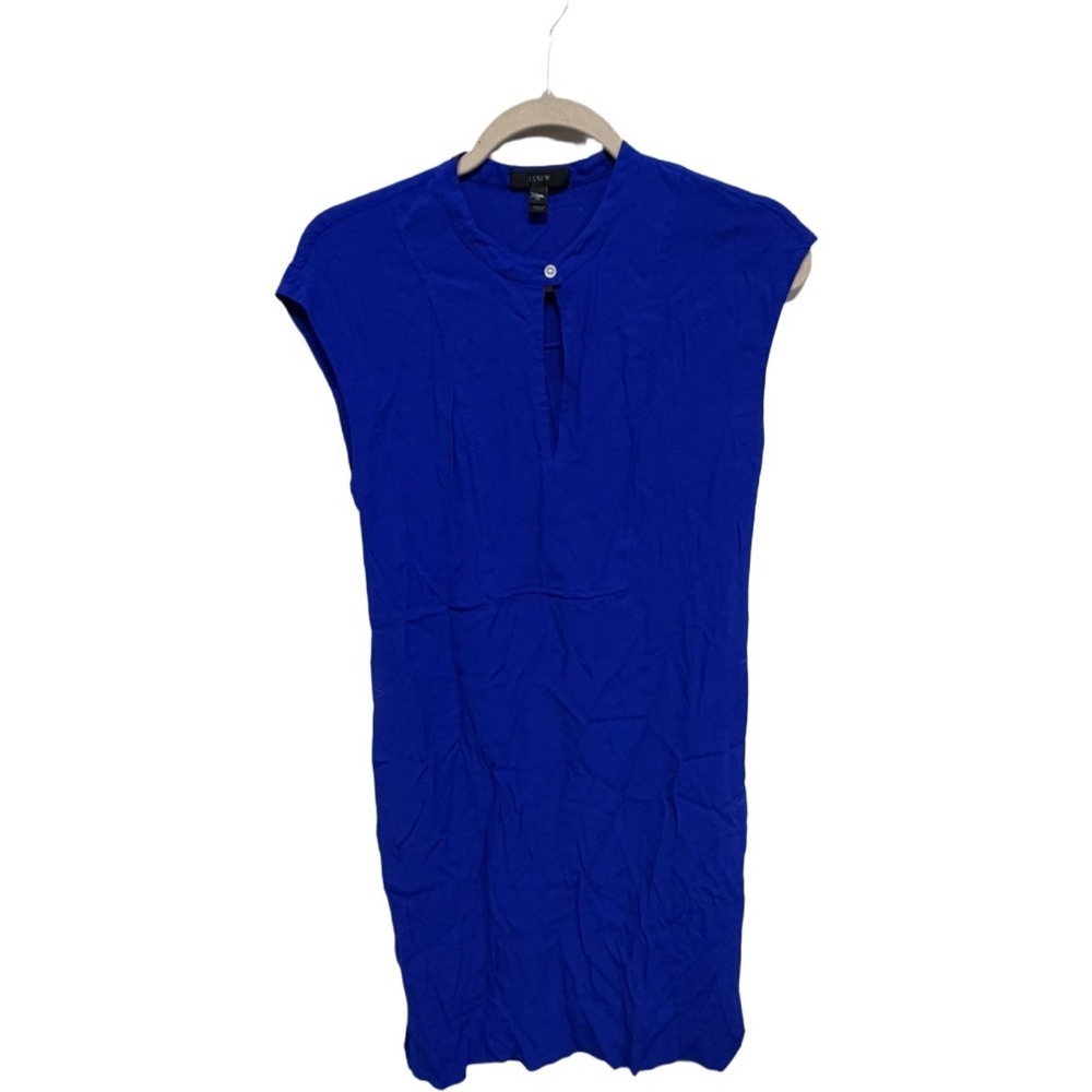 J.Crew Royal Blue Shift Dress Women XS Cap Sleeve Pocket Dress Office Minimalist